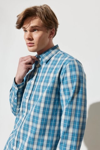 Overhemd - Wit en blauw