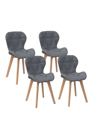 4 sedie in legno e hevea Gladys - 50 x 48 x 79 cm