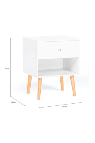 2 comodini 1 cassetto Emmie - Piedi in legno - 40 x 50 x 34 cm