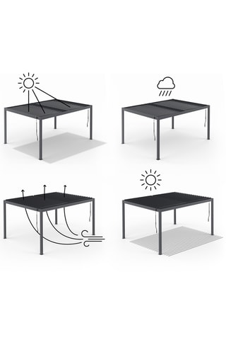 Pergola bioclimatica e 4 lamelle antizanzare  - 4 x 3 m