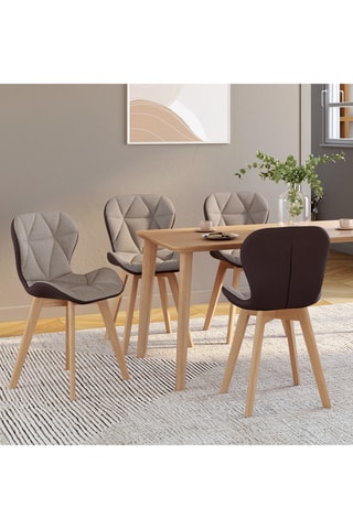 4 sedie in legno e hevea Gladys - 50 x 79 x 48 cm