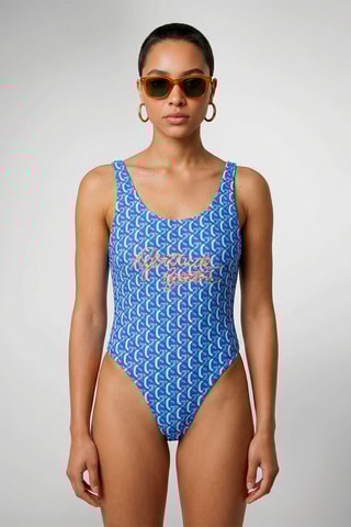 Bañador Yasmine - Azul marino y naranja