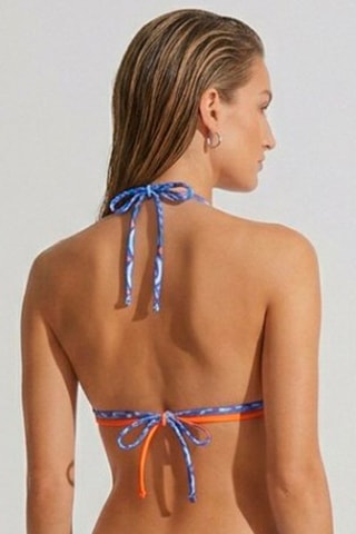 Sujetador de bikini Loana - Azul marino y naranja