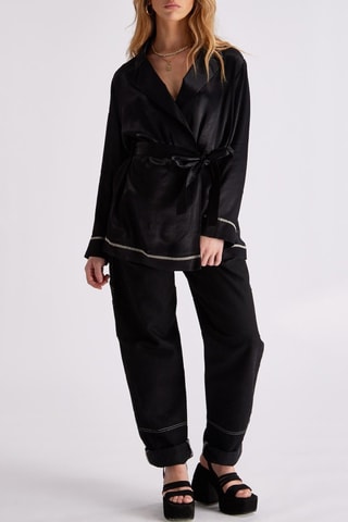 Kimono Milena - Negro y crudo