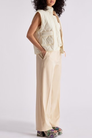 Pantalón de tiro alto Fara - Beige