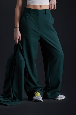 Pantalón de tiro alto unisex Ariane - Verde oscuro