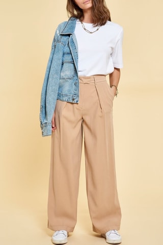 Pantalón de tiro alto Sylvie - Beige