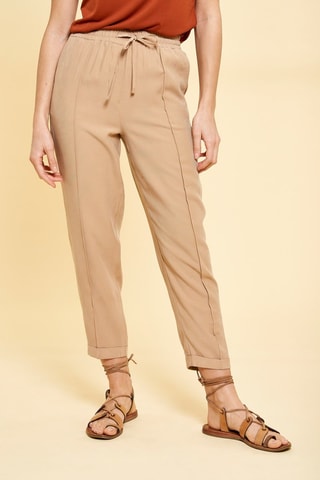 Pantalón 7/8 de tiro alto Samia - Beige