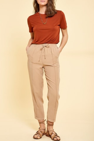 Pantalón 7/8 de tiro alto Samia - Beige