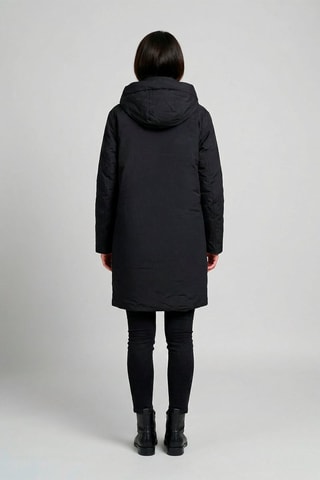 Chaqueta larga con capucha Esther - Negro