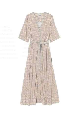 Vestido camisero Telma - Amarillo y rosa