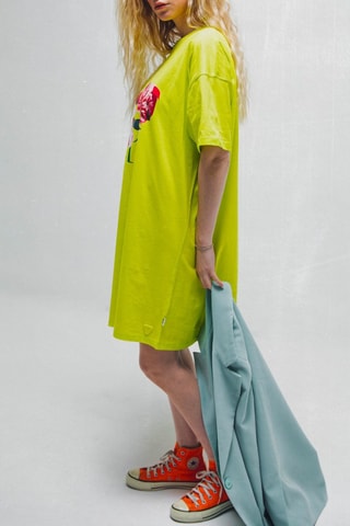 Rechte Jurk Monique - Limoengroen