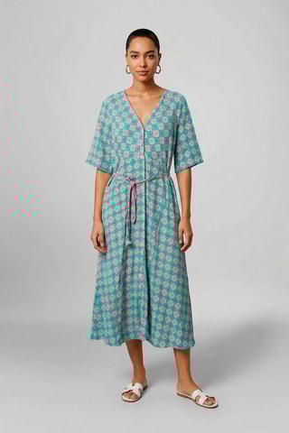 Vestido camisero Telma - Turquesa