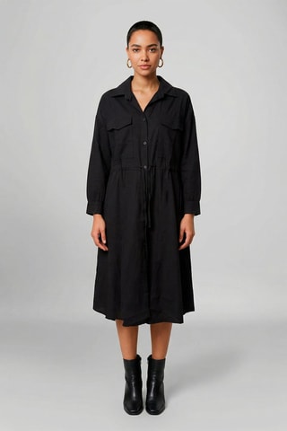 Vestido camisero Karine - Negro