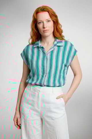 Camisa Valentine - Verde agua y crudo