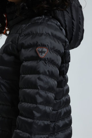 Doudoune longue à capuche Françoise - Noir