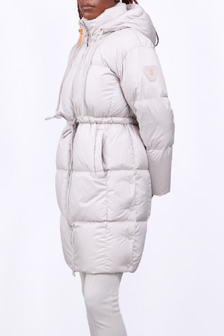 Doudoune longue à capuche Tamara - Gris clair