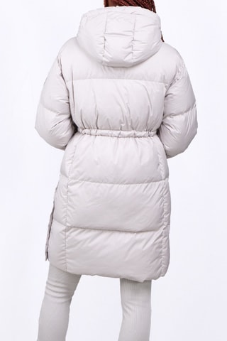 Doudoune longue à capuche Tamara - Gris clair