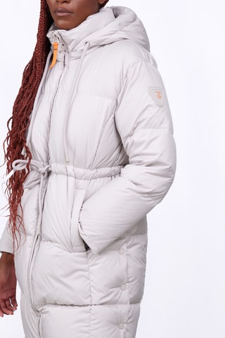 Doudoune longue à capuche Tamara - Gris clair