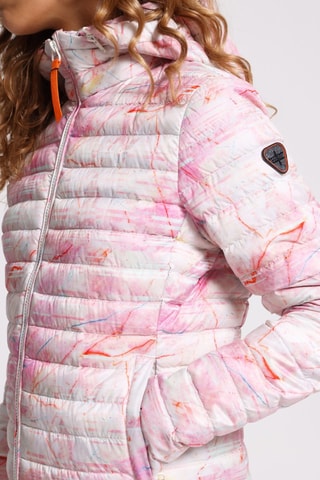 Anorak con capucha Francine - Blanco y rosa