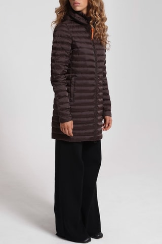 Anorak largo con capucha Françoise - Marrón oscuro