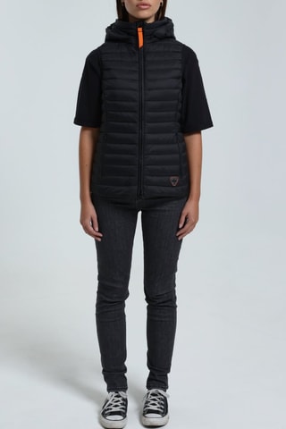 Doudoune sans manches à capuche Romane - Noir
