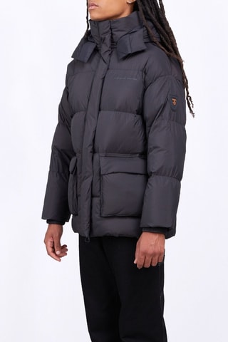 Anorak con capucha unisex Manie Textule - Negro