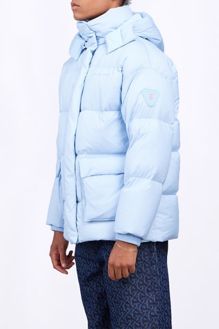 Anorak con capucha unisex Manie Texture - Celeste