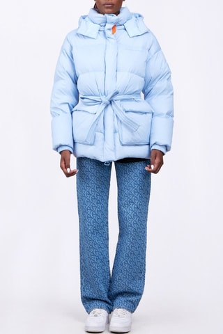 Anorak con capucha unisex Manie Texture - Celeste