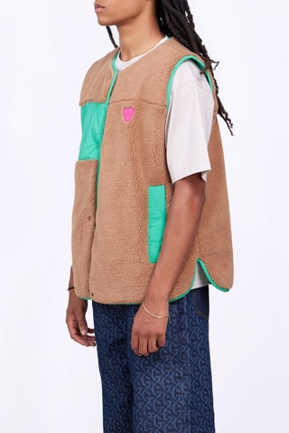 Chaleco reversible unisex Desiree - Marrón claro y verde agua