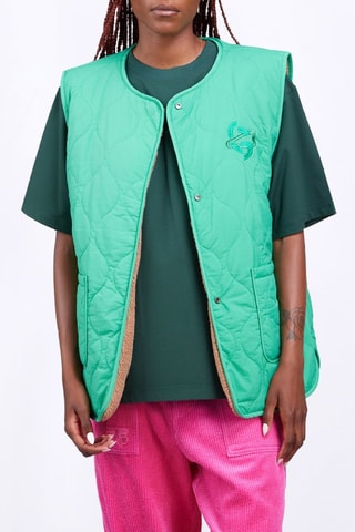 Chaleco reversible unisex Desiree - Marrón claro y verde agua