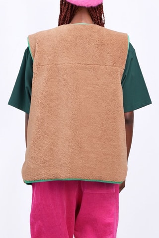 Chaleco reversible unisex Desiree - Marrón claro y verde agua