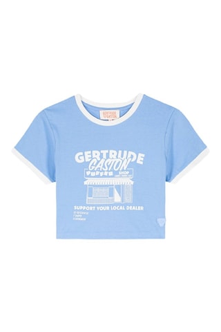 Camiseta cropped Renata - Celeste