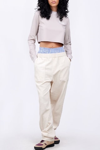 Camiseta cropped Eden - Gris claro