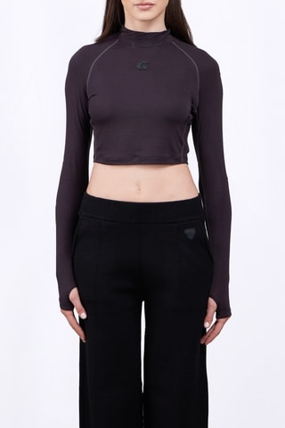 Camiseta cropped Celine - Negro