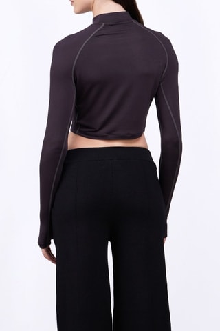 Camiseta cropped Celine - Negro