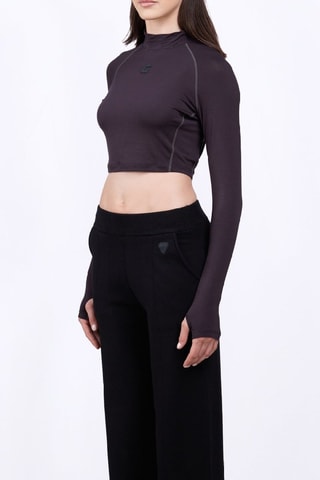 Camiseta cropped Celine - Negro