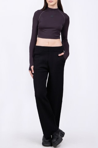Camiseta cropped Celine - Negro