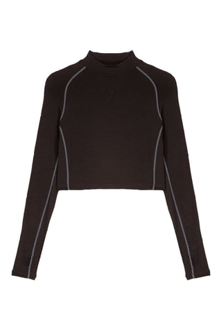 Camiseta cropped Celine - Negro