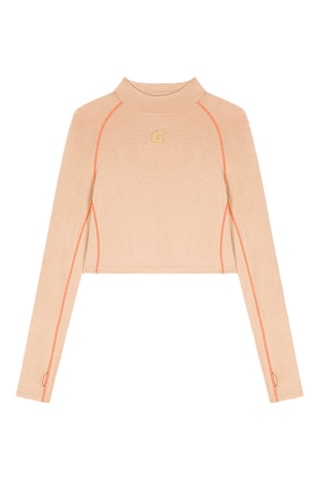 Camiseta cropped Celine - Marrón claro