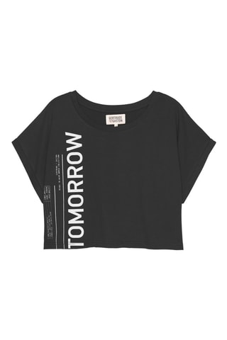 Camiseta cropped Brigitte - Negro