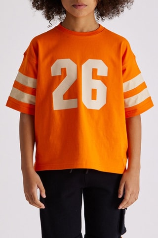 Camiseta Little Raphael - Naranja y crudo