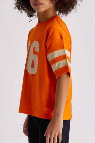 Camiseta Little Raphael - Naranja y crudo