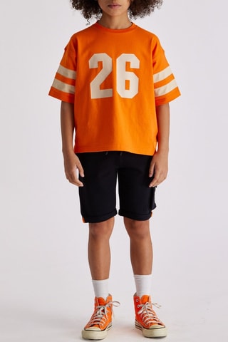 Camiseta Little Raphael - Naranja y crudo