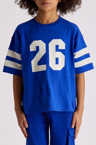 Camiseta Little Raphael - Azul rey y blanco