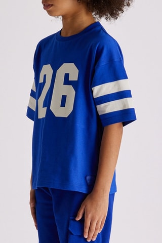 Camiseta Little Raphael - Azul rey y blanco