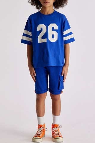 Camiseta Little Raphael - Azul rey y blanco