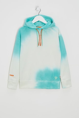 Sudadera tie-dye con capucha Little Charly - Blanco y turquesa
