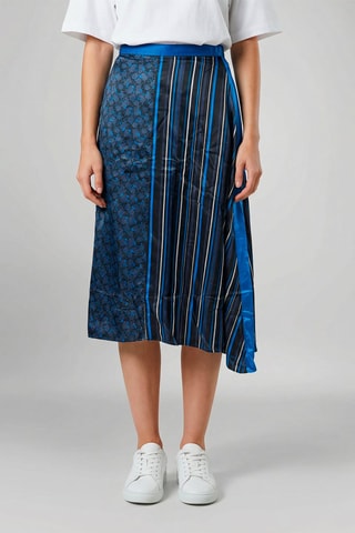Falda midi de talle alto Sophia - Azul