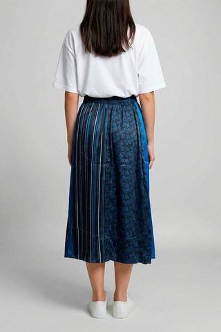 Falda midi de talle alto Sophia - Azul